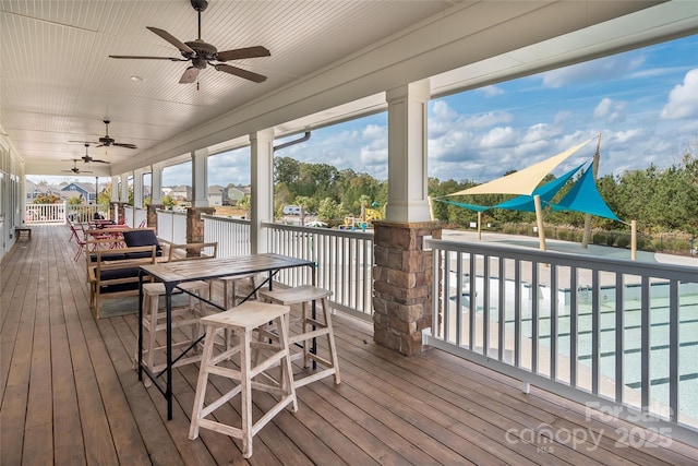 2021 Pinyon Ln, Lancaster, SC 29720 - deck with ceiling fan