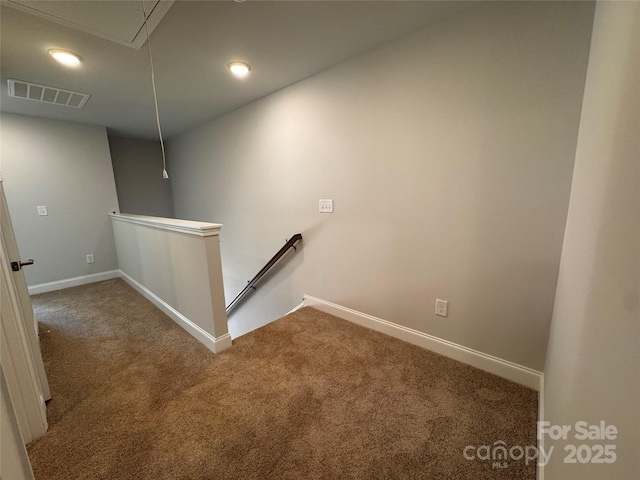 4037 Port Richmond Ave Unit 8, Gastonia, NC 28056 - hall featuring attic access, an upstairs landing, carpet flooring, baseboards, and recessed lighting