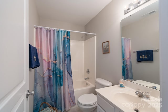 916 Coffee Tree Ln, Rock Hill, SC 29732 - bathroom with toilet, vanity, and shower / tub combo with curtain