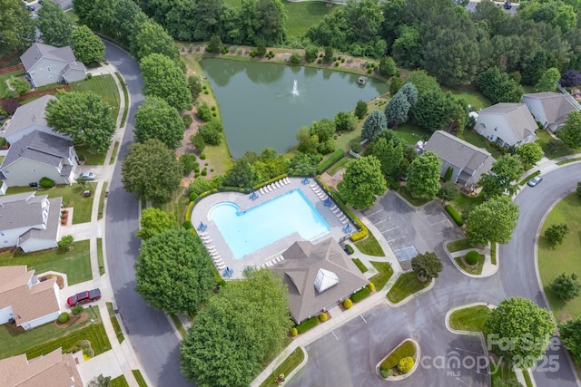 916 Coffee Tree Ln, Rock Hill, SC 29732 - aerial view of property and surrounding area featuring a nearby body of water, a pool area, and nearby suburban area
