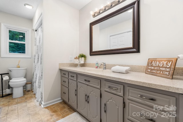 4916 Leepers Creek Rd, Maiden, NC 28650 - full bath with vanity, toilet, and baseboards