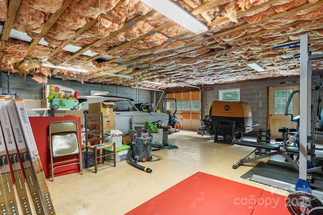 4916 Leepers Creek Rd, Maiden, NC 28650 - basement with concrete block wall and a garage