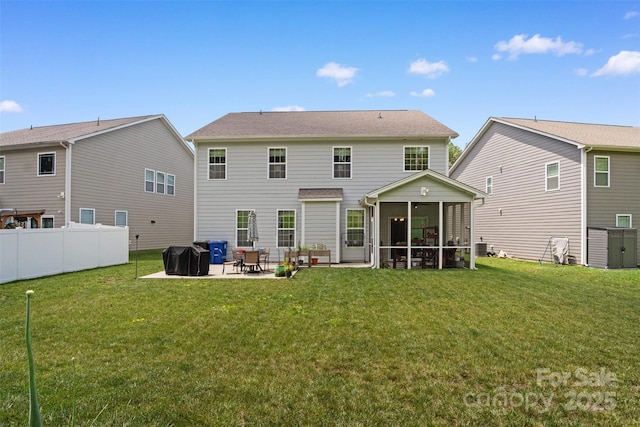 107 Hornbeam Ln, Mooresville, NC 28117 - back of house with a patio, a sunroom, and cooling unit