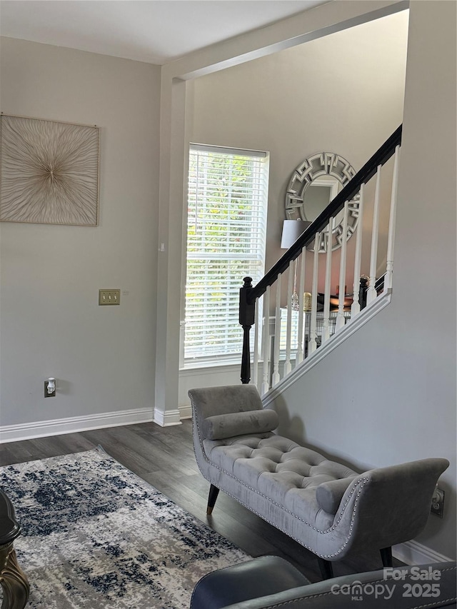 10826 Claude Freeman Dr, Charlotte, NC 28262 - foyer entrance with wood finished floors, baseboards, and stairway
