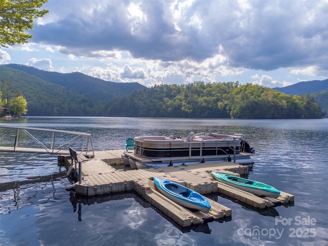 214 Sequoyah Trl, Robbinsville, NC 28771 - dock area with a forest view and a water and mountain view