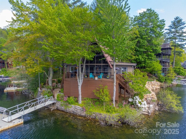 214 Sequoyah Trl, Robbinsville, NC 28771 - dock area featuring stairway and a deck with water view