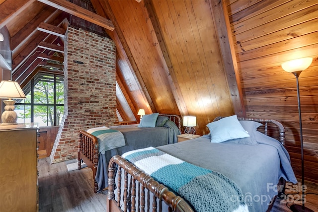 214 Sequoyah Trl, Robbinsville, NC 28771 - bedroom with wood finished floors and wood walls