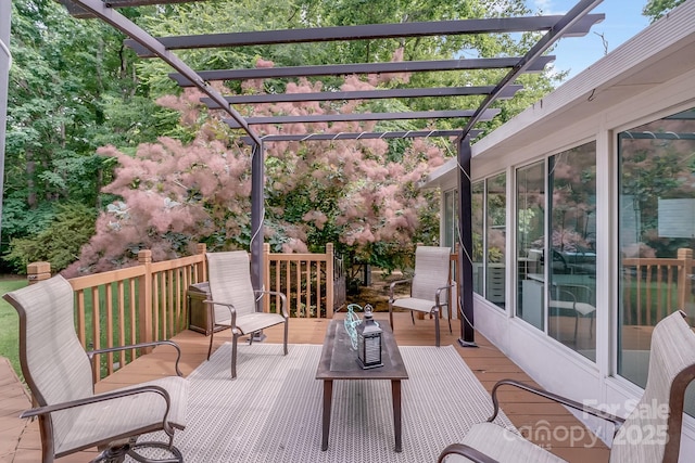 592 Woodcrest Dr, Gastonia, NC 28052 - deck with outdoor lounge area and a pergola