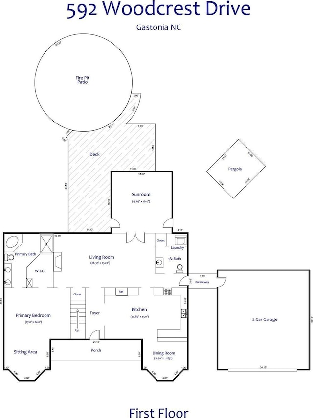 592 Woodcrest Dr, Gastonia, NC 28052 - home floor plan