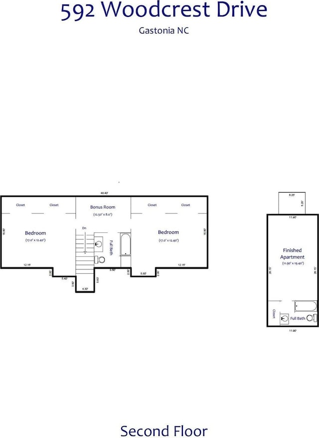592 Woodcrest Dr, Gastonia, NC 28052 - home floor plan