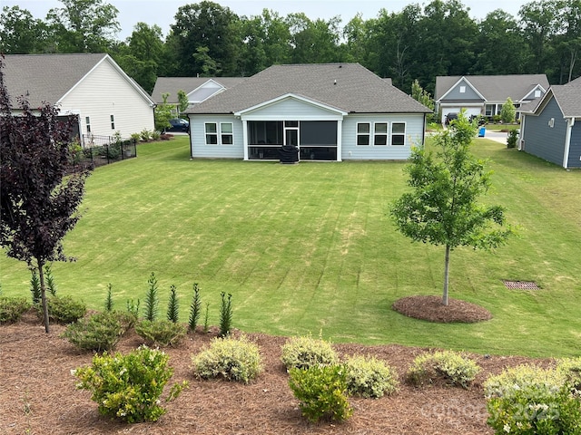 7057 Kingfisher Way, Belmont, NC 28012 - rear view of property with a sunroom and roof with shingles