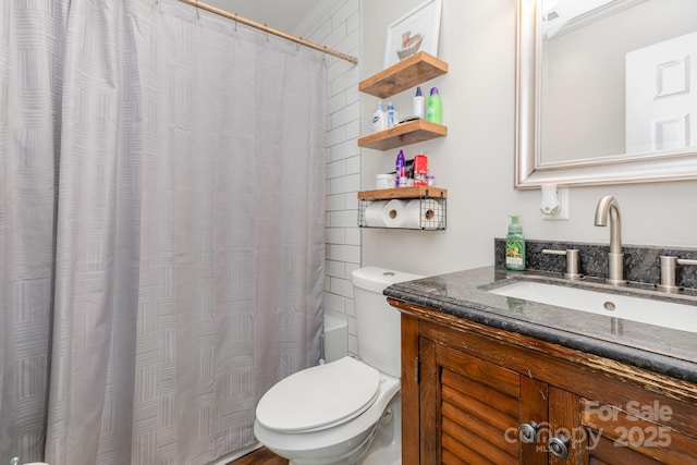 1016 W 10th Ave, Gastonia, NC 28052 - full bath with toilet, vanity, and shower / bath combination with curtain
