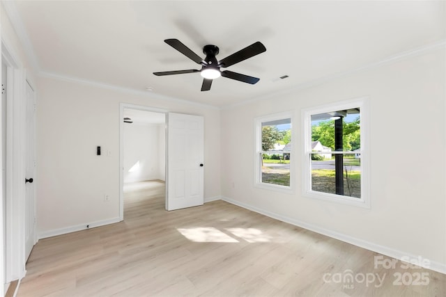 1155 Cedar Grove Ln, Rock Hill, SC 29732 - unfurnished bedroom with ornamental molding, light wood finished floors, baseboards, and ceiling fan