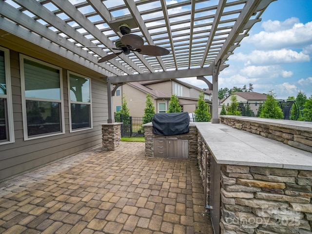 1190 Arges River Dr, Fort Mill, SC 29715 - view of patio with a pergola and ceiling fan
