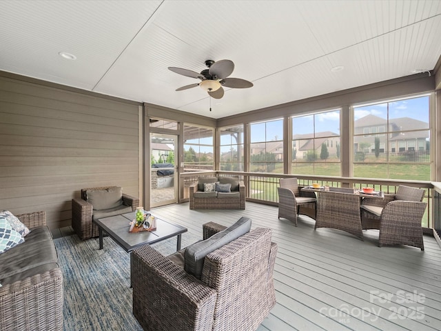 1190 Arges River Dr, Fort Mill, SC 29715 - sunroom / solarium with an outdoor living space and a ceiling fan