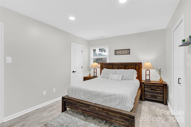 4108 Mellon Rd, Matthews, NC 28104 - bedroom featuring light wood finished floors, baseboards, and recessed lighting