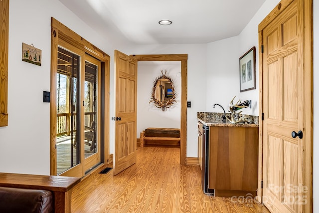 2399 El Miner Dr, Mars Hill, NC 28754 - hallway featuring light wood-style floors and recessed lighting