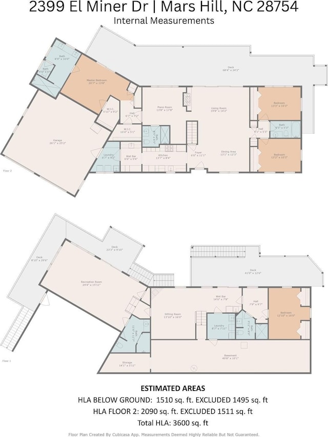 2399 El Miner Dr, Mars Hill, NC 28754 - view of floor plan / room layout