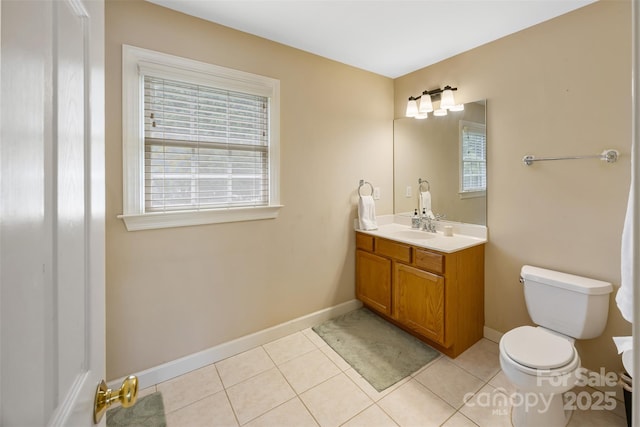 6409 Barkley Farm Rd, Huntersville, NC 28078 - bathroom featuring healthy amount of natural light, vanity, toilet, and tile patterned floors