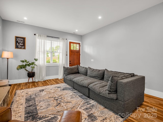20 Phillip Ln, Arden, NC 28704 - living room featuring baseboards, wood finished floors, and recessed lighting