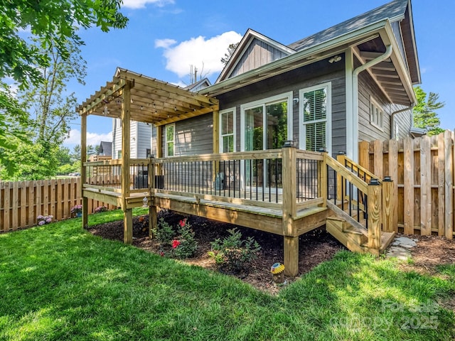 20 Phillip Ln, Arden, NC 28704 - rear view of house with a deck and a pergola