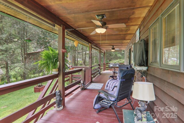 457 Shady Ridge Rd, Waynesville, NC 28785 - porch with a ceiling fan