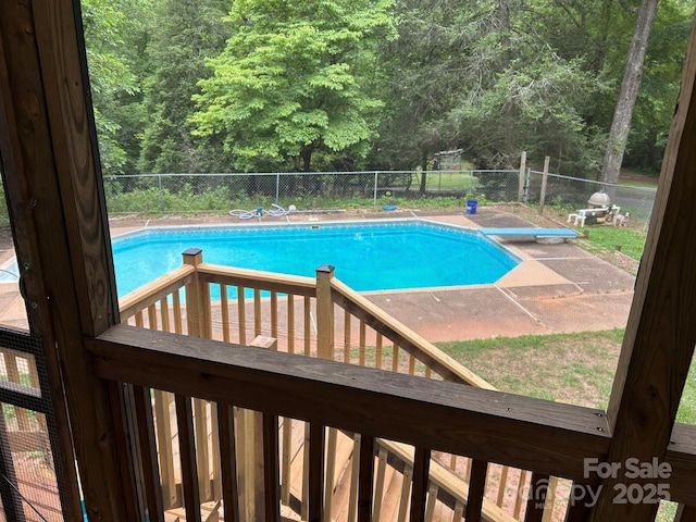 259 Oakland Heights Rd, Forest City, NC 28043 - view of pool with a diving board and a fenced backyard