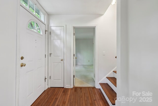 124 Hilltop Rd, Black Mountain, NC 28711 - foyer featuring dark wood-type flooring and stairs