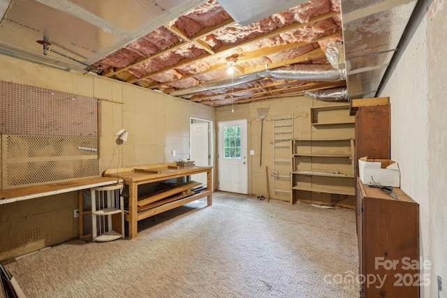 124 Hilltop Rd, Black Mountain, NC 28711 - basement with a workshop area and carpet floors