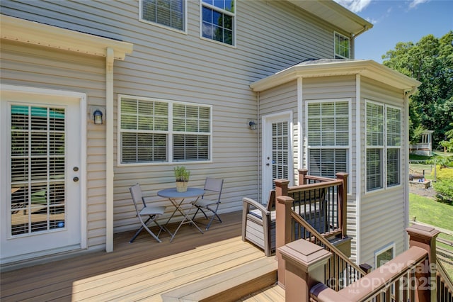 12125 Mountainside Ln, Charlotte, NC 28278 - view of wooden terrace