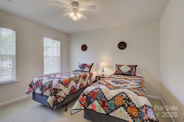 12125 Mountainside Ln, Charlotte, NC 28278 - bedroom featuring carpet floors, baseboards, and a ceiling fan