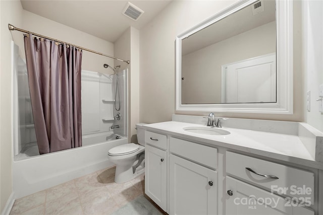 17028 River Race Dr, Huntersville, NC 28078 - bathroom featuring vanity, shower / tub combo with curtain, and toilet