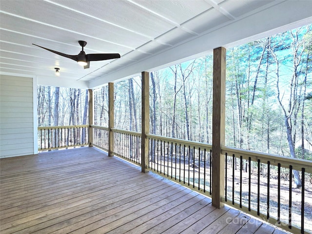 690 Settlers Trl, Mars Hill, NC 28754 - wooden terrace with ceiling fan