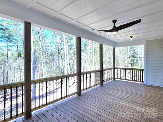 690 Settlers Trl, Mars Hill, NC 28754 - wooden deck featuring a ceiling fan