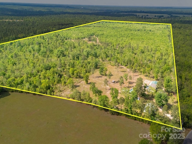 2675 Andrews Cir, Aiken, SC 29803 - aerial view of property and surrounding area with a forest and property boundaries highlighted