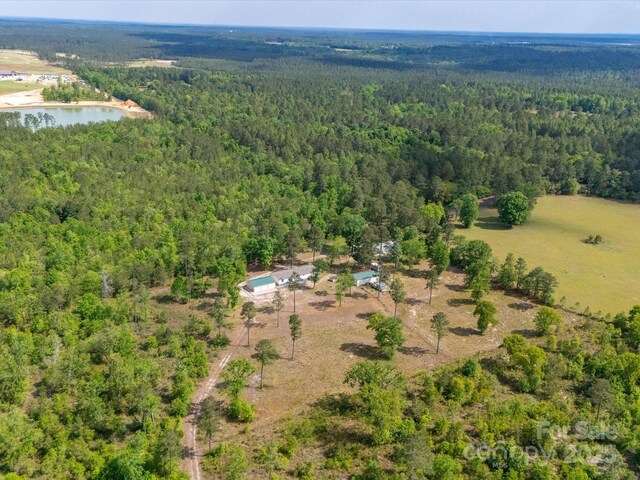 2675 Andrews Cir, Aiken, SC 29803 - aerial view of property and surrounding area with a heavily wooded area and a nearby body of water
