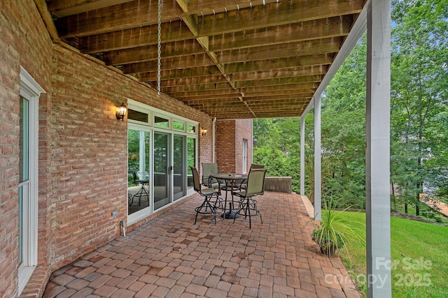 166 Pinnacle Shores Dr, Mooresville, NC 28117 - view of patio featuring outdoor dining space