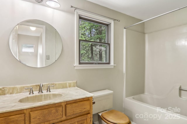 19 Reuben Branch Rd, Maggie Valley, NC 28751 - full bathroom with vanity, toilet, and shower / bath combination