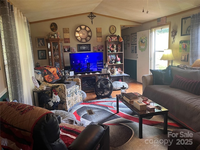 2165 Peanuts Ln, Newton, NC 28658 - living area with wood finished floors and vaulted ceiling