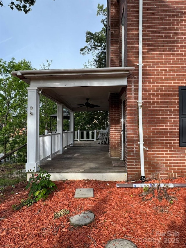 view of parking with ceiling fan