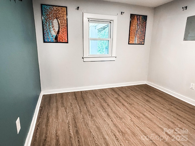 116 N Blue Ridge Ave, Hendersonville, NC 28792 - unfurnished room with wood finished floors, baseboards, and electric panel