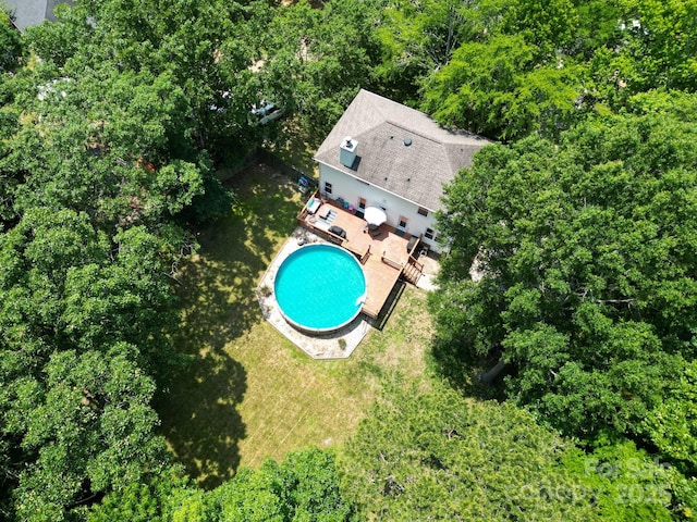 1739 Lesa Lin Dr, Monroe, NC 28112 - view from above of property with a pool area