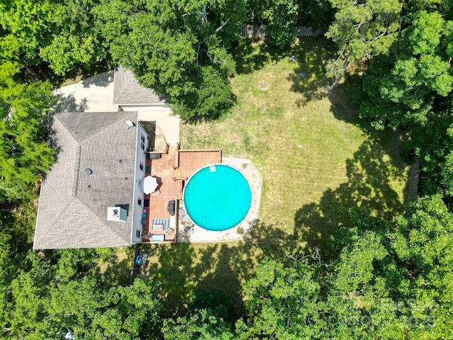 1739 Lesa Lin Dr, Monroe, NC 28112 - view from above of property with a pool