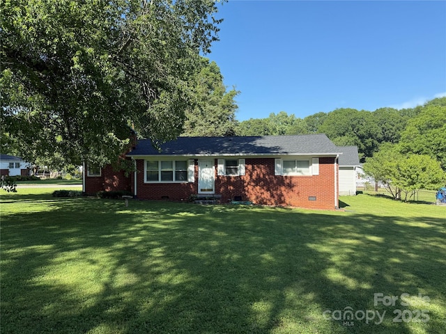 2601 Marldale St, Gastonia, NC 28052 - ranch-style house featuring crawl space, a front yard, entry steps, and brick siding