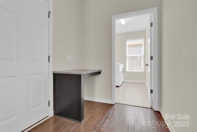 4243 Merrivale Dr, Lancaster, SC 29720 - corridor featuring dark wood finished floors and baseboards