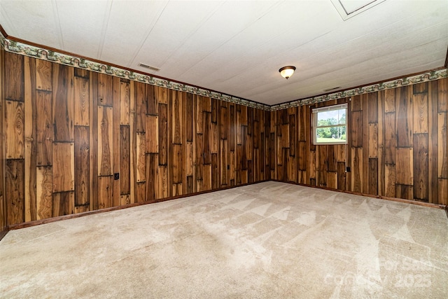 3685 Curleys Fish Camp Rd, Connelly Springs, NC 28612 - empty room with wooden walls and carpet flooring
