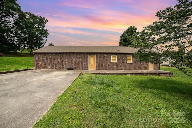 3685 Curleys Fish Camp Rd, Connelly Springs, NC 28612 - ranch-style house with brick siding, a yard, and driveway