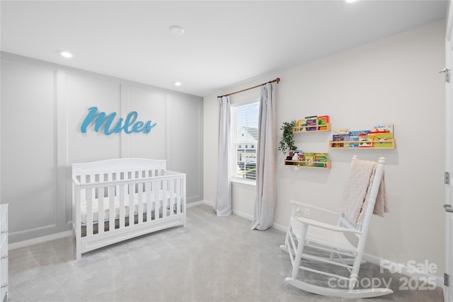 3110 Streamside Dr, Davidson, NC 28036 - bedroom with a nursery area, carpet, recessed lighting, and baseboards