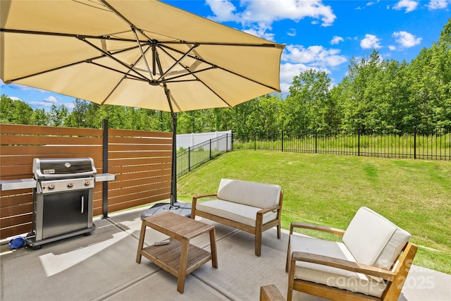 3110 Streamside Dr, Davidson, NC 28036 - view of patio featuring grilling area and outdoor lounge area