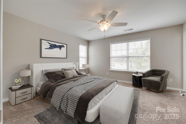 2169 Shady Pond Dr, Clover, SC 29710 - bedroom with carpet, baseboards, and a ceiling fan